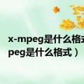 x-mpeg是什么格式（mpeg是什么格式）