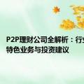 P2P理财公司全解析：行业巨头、特色业务与投资建议