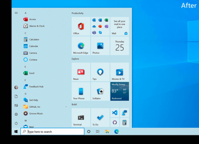 微软宣布新的Windows 10开始菜单设计