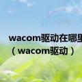 wacom驱动在哪里打开（wacom驱动）