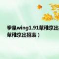 拳皇wing1.91草稚京出招表（草稚京出招表）