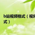 b站视频格式（视频的格式）