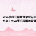 vivo手机云服务登录密码忘记了怎么办（vivo手机云服务登录）