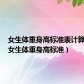 女生体重身高标准表计算公式（女生体重身高标准）