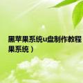 黑苹果系统u盘制作教程（黑苹果系统）