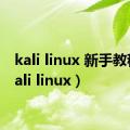 kali linux 新手教程（kali linux）