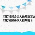 钉钉视频会议人数限制怎么解除（钉钉视频会议人数限制）