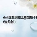 dnf逸龙剑和无影剑哪个好（dnf逸龙剑）