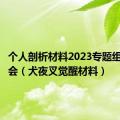 个人剖析材料2023专题组织生活会（犬夜叉觉醒材料）