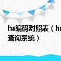 hs编码对照表（hs编码查询系统）