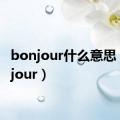 bonjour什么意思（bonjour）