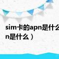 sim卡的apn是什么（apn是什么）