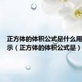 正方体的体积公式是什么用字母表示（正方体的体积公式是）