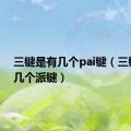 三键是有几个pai键（三键中有几个派键）