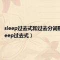 sleep过去式和过去分词形式（sleep过去式）