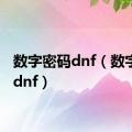 数字密码dnf（数字解密dnf）