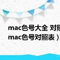 mac色号大全 对照表（mac色号对照表）