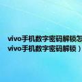 vivo手机数字密码解锁怎么解（vivo手机数字密码解锁）