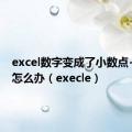 excel数字变成了小数点+E+17怎么办（execle）