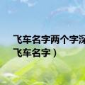 飞车名字两个字深意（飞车名字）