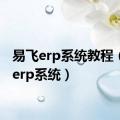 易飞erp系统教程（易飞erp系统）