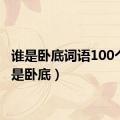 谁是卧底词语100个（谁是卧底）