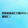 四级英语词汇大纲2023（四级英语词汇）