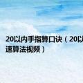 20以内手指算口诀（20以内手指速算法视频）