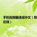 手机拍照翻译成中文（照相翻译在线）