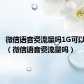 微信语音费流量吗1G可以用多久（微信语音费流量吗）