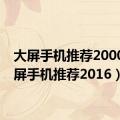 大屏手机推荐2000（大屏手机推荐2016）