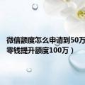 微信额度怎么申请到50万（微信零钱提升额度100万）