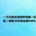 一万元放在微信零钱通一天有多少钱（微信30元钱加满5000人）