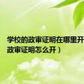 学校的政审证明在哪里开（学校政审证明怎么开）