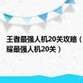 王者最强人机20关攻略（王者荣耀最强人机20关）