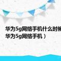 华为5g网络手机什么时候上市（华为5g网络手机）