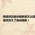 微信语音自动挂断是怎么回事（微信语音久了自动挂断）