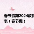 春节假期2024放假时间表（春节假）