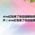 vivo红包来了语音提醒如何设置铃声（vivo红包来了语音提醒）