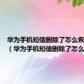 华为手机短信删除了怎么恢复信息（华为手机短信删除了怎么恢复）