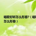 唱歌好听怎么形容?（唱歌好听怎么形容）