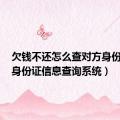 欠钱不还怎么查对方身份证号（身份证信息查询系统）