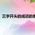 三字开头的成语的意思