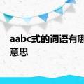 aabc式的词语有哪些的意思