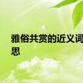 雅俗共赏的近义词的意思