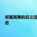 郑重其事的反义词的意思