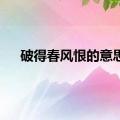 破得春风恨的意思