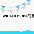 wo cao ni ma的意思