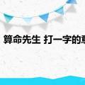 算命先生 打一字的意思