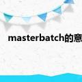 masterbatch的意思